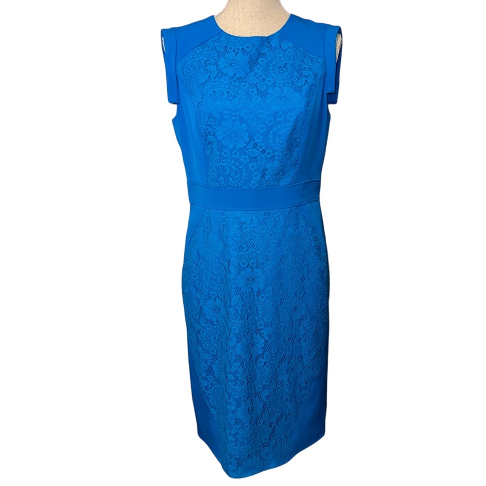 Adrianna Papell Women’s Sleeveless Dress Lace Overlay Zipper Back Knee Length 10